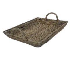 Brown Water Hyacinth Woven Decorative Tray, (14") 6 Brown Water Hyacinth Woven Decorative Tray, (14") -Cuisinart Store 810612688 A3 3