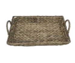 Brown Water Hyacinth Woven Decorative Tray, (14") 7 Brown Water Hyacinth Woven Decorative Tray, (14") -Cuisinart Store 810612688 A4 4
