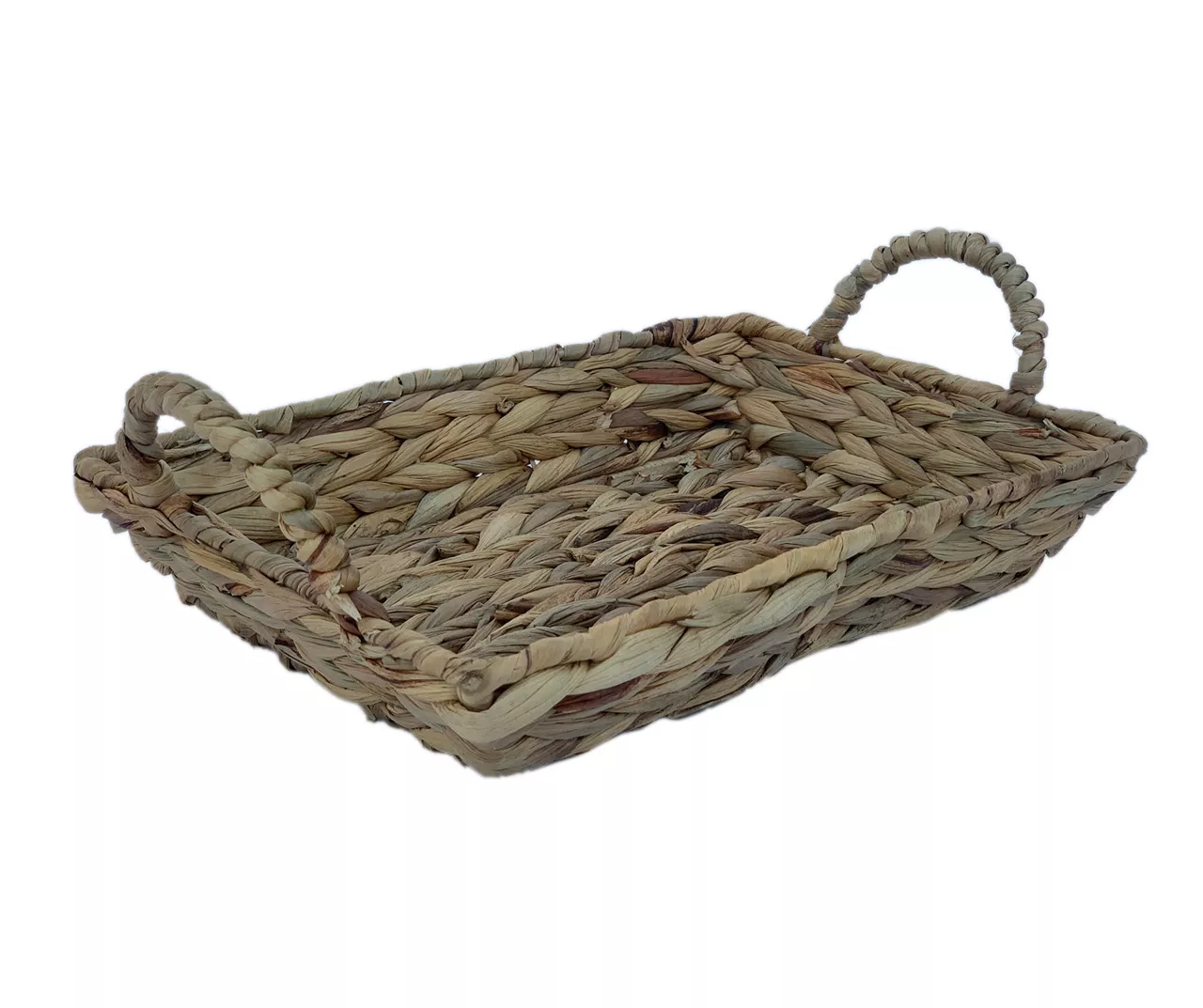 Brown Water Hyacinth Woven Decorative Tray, (12") 3 Brown Water Hyacinth Woven Decorative Tray, (12") - Image 3