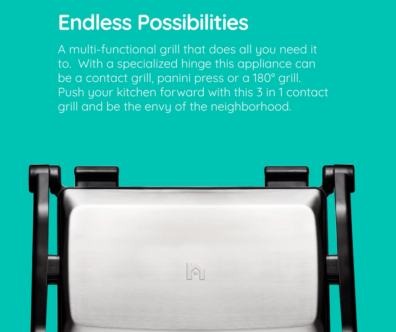 New House Kitchen Stainless Steel 2-Slice Panini Press 3 New House Kitchen Stainless Steel 2-Slice Panini Press - Image 3