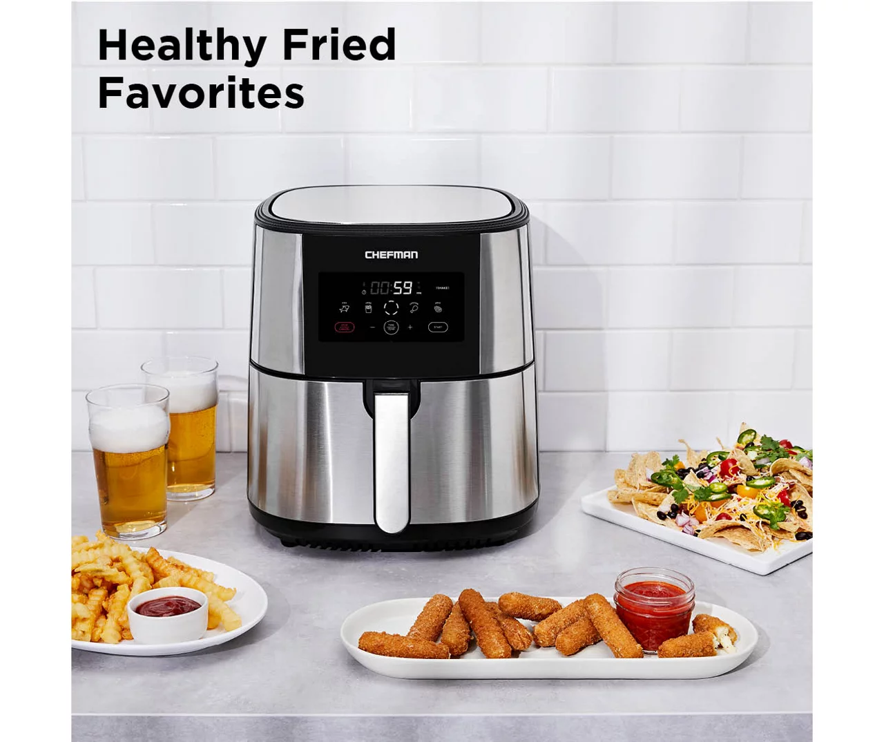 8-Quart Chefman TurboFry Touch Stainless Steel Air Fryer 5 8-Quart Chefman TurboFry Touch Stainless Steel Air Fryer - Image 5