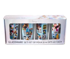 Disney 100 Character Collage Pint Glass Set, 4-Pack