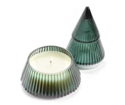Festive Gathering Frosted Pine & Eucalyptus Glass Tree Candle, 8 Oz. -Cuisinart Store 810613403 A0 1