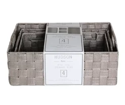 Taupe 4-Piece Woven Strap Storage Bin Set -Cuisinart Store 810613673 A0 4