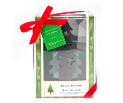 Fresh Balsam Glass Candle & Metal Tree Holder Gift Set, 10 Oz.