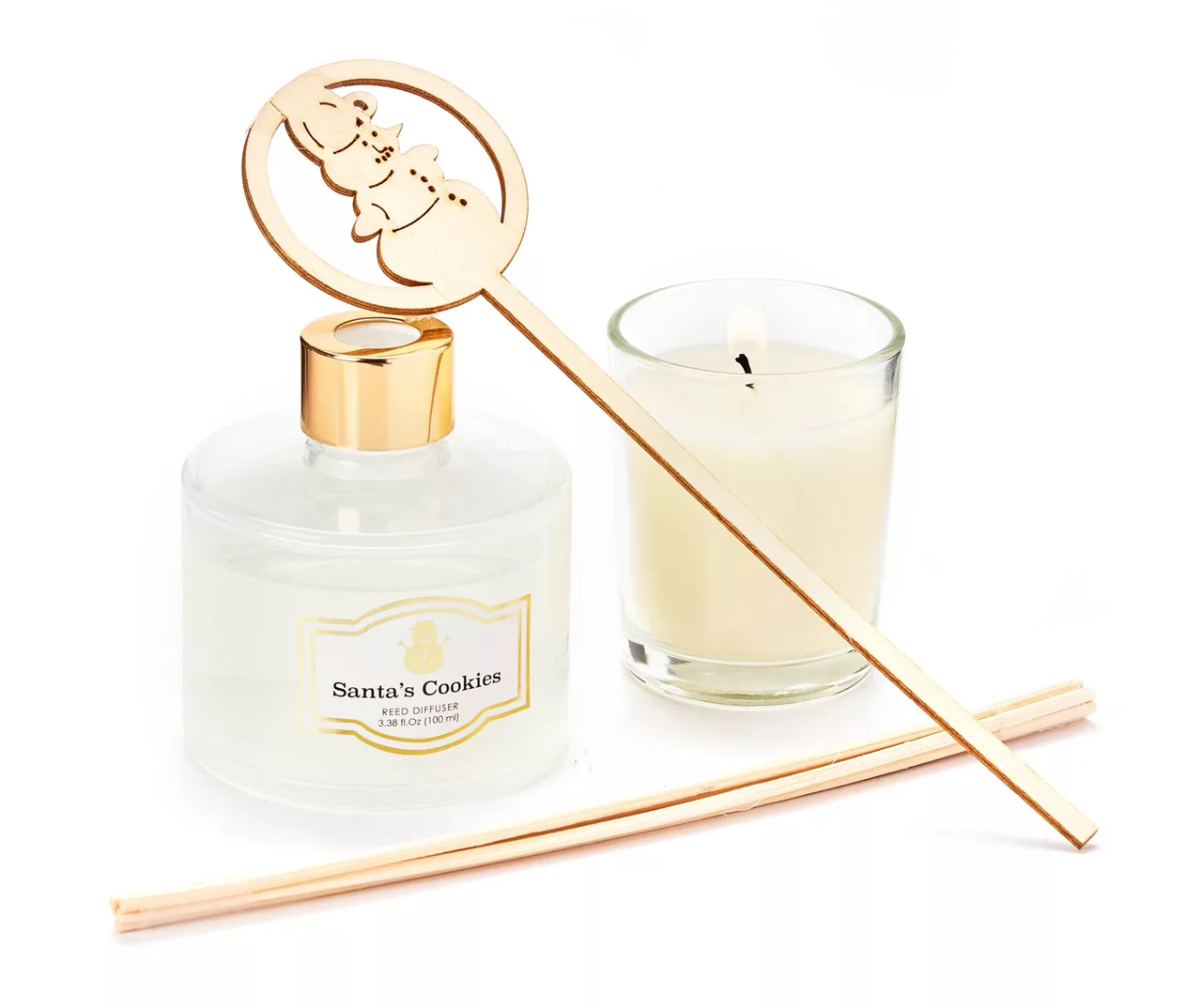 Santa's Cookies Diffuser & Votive Candle Gift Set 2 Santa's Cookies Diffuser & Votive Candle Gift Set - Image 2