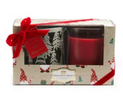 Cinnamon Cheer Glass Candle & Gnome Metal Sleeve Gift Set, 10 Oz.