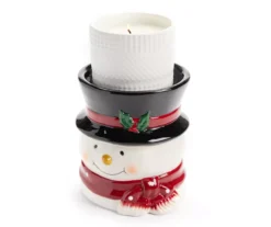 Santa's Workshop Snowman Ceramic Candle Holder 5 Santa's Workshop Snowman Ceramic Candle Holder -Cuisinart Store 810615081 A3 1
