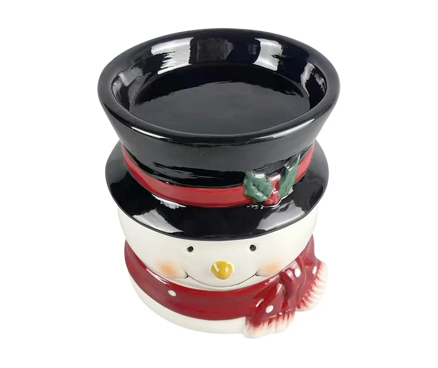 Santa's Workshop Snowman Ceramic Candle Holder 2 Santa's Workshop Snowman Ceramic Candle Holder - Image 2