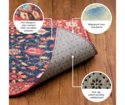 My Magic Carpet Ramage Blue Ornamental Washable Runner Rug, (2.5' X 7') -Cuisinart Store 810615362 A8 7