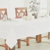 Frosted Forest White Plaid Lurex Metallic Fabric Tablecloth