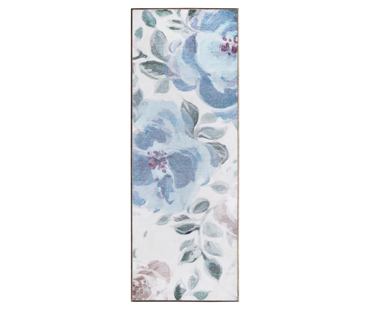 My Magic Carpet Sasha Blue & Cream Floral Washable Runner Rug, (2.5' X 7') 1 My Magic Carpet Sasha Blue & Cream Floral Washable Runner Rug, (2.5' X 7')