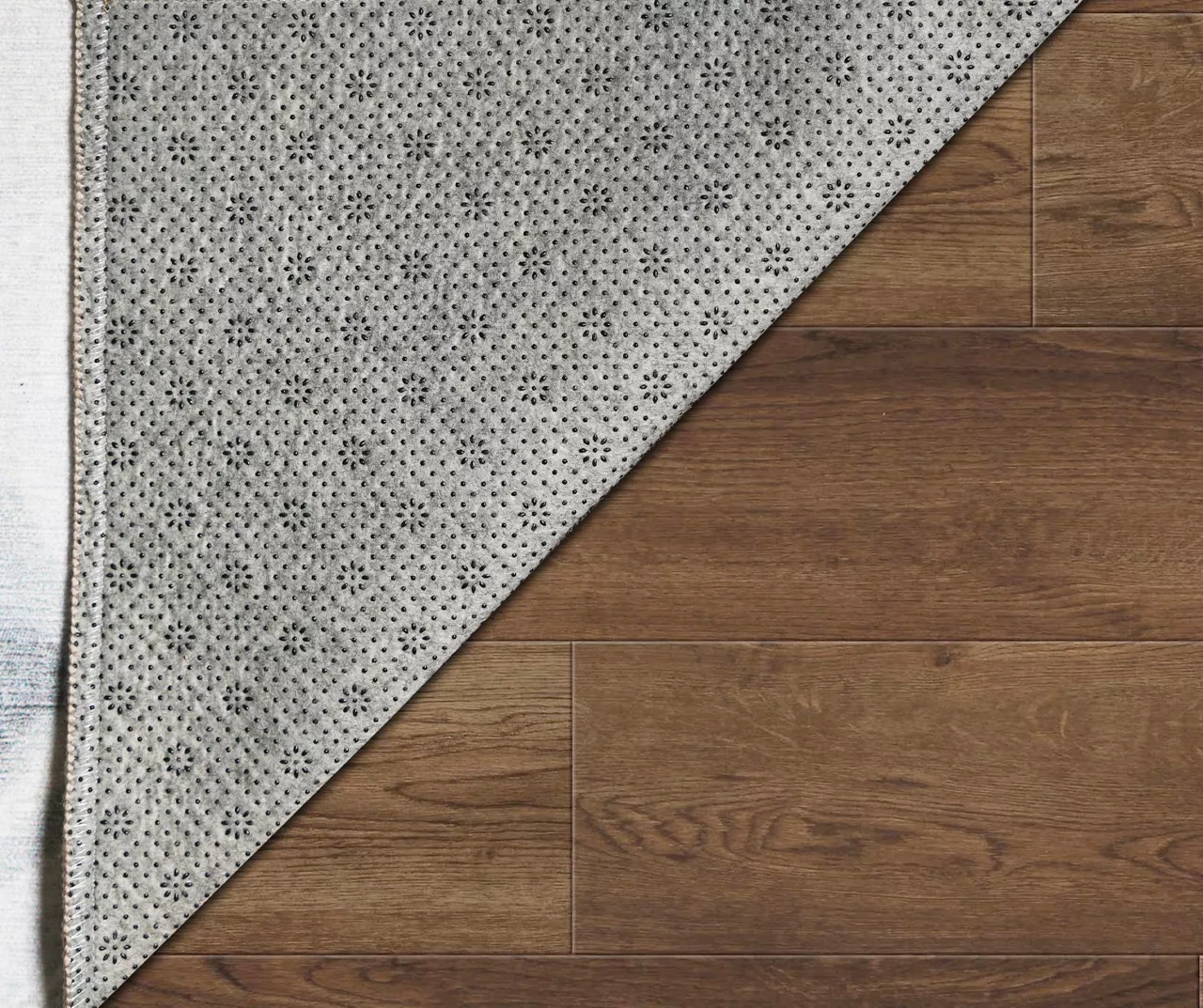 My Magic Carpet Sasha Blue & Cream Floral Washable Runner Rug, (2.5' X 7') 4 My Magic Carpet Sasha Blue & Cream Floral Washable Runner Rug, (2.5' X 7') - Image 4