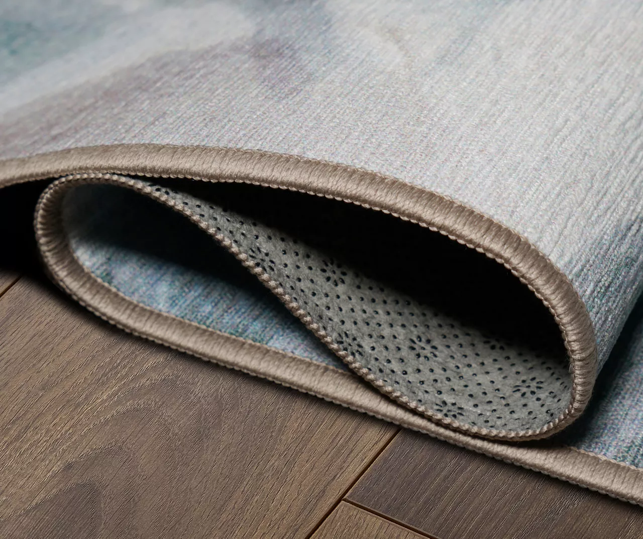 My Magic Carpet Sasha Blue & Cream Floral Washable Runner Rug, (2.5' X 7') 3 My Magic Carpet Sasha Blue & Cream Floral Washable Runner Rug, (2.5' X 7') - Image 3