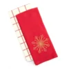 Festive Gathering Red & Gold Snowflake 2-Piece Kitchen Towel Set