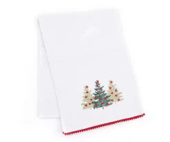 Santa's Workshop White & Red Trees Table Runner