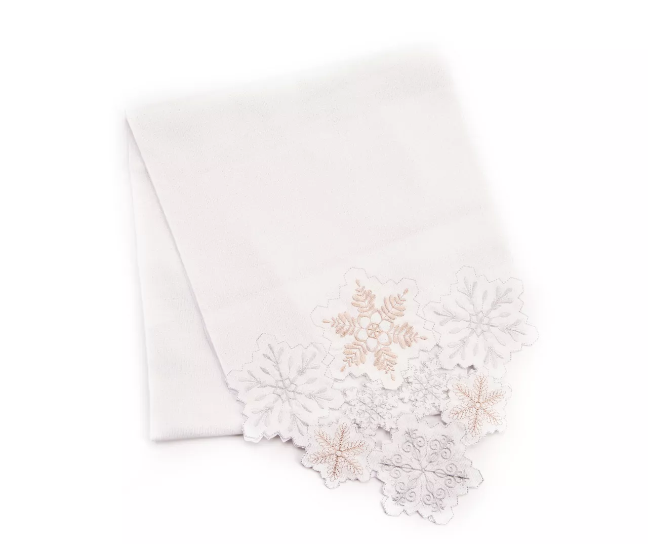 Frosted Forest White Embroidered Cutout Snowflake Table Runner 1 Frosted Forest White Embroidered Cutout Snowflake Table Runner