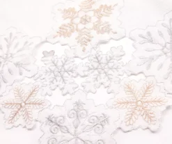 Frosted Forest White & Silver Cutout Snowflake Fabric Tablecloth 5 Frosted Forest White & Silver Cutout Snowflake Fabric Tablecloth -Cuisinart Store 810617785 810617784 810617783 810617782 A8 1