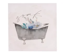 "Soak" Bathtub Art Canvas, (12" X 12")