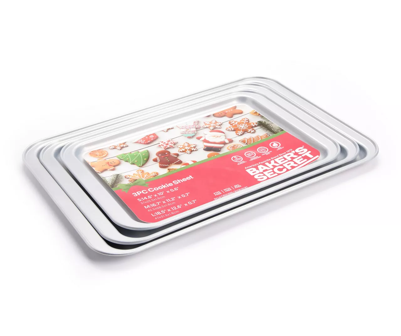 Silver 3-Piece Cookie Sheet Set 1 Silver 3-Piece Cookie Sheet Set