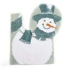 Sage Green Snowman Toilet Topper & Contour Rug Set
