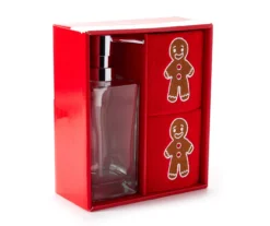 Red Gingerbread Man 3-Piece Soap Pump & Towel Set