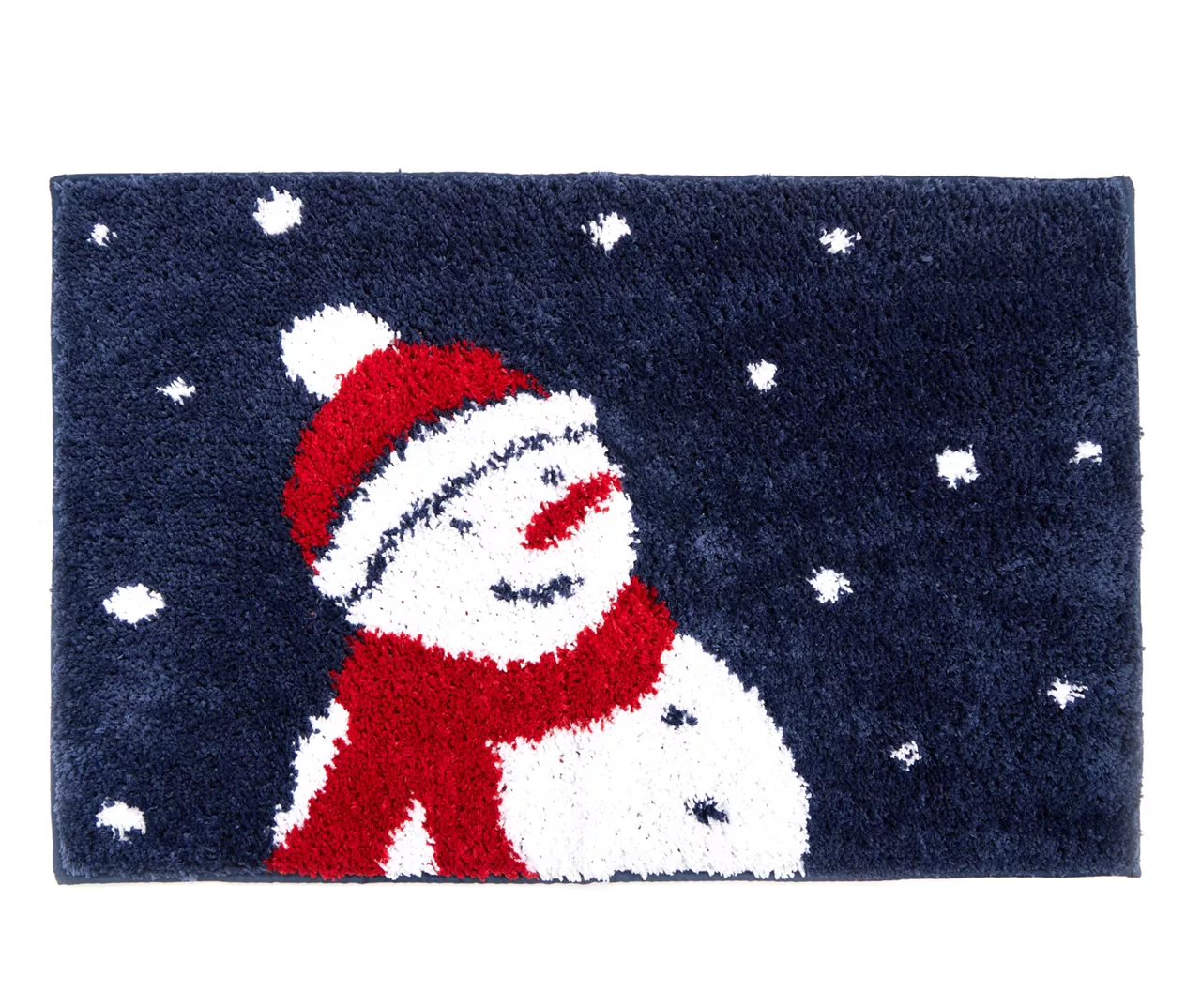 Santa's Workshop Navy Snowman Bath Rug 1 Santa's Workshop Navy Snowman Bath Rug