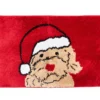 Santa's Workshop Red & Tan Holiday Dog Bath Rug