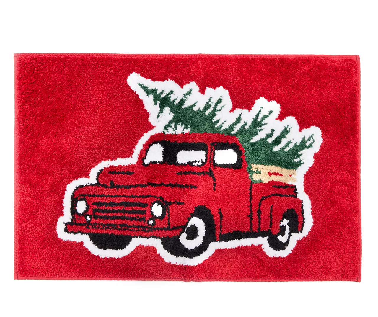 Santa's Workshop Red Truck Bath Rug 1 Santa's Workshop Red Truck Bath Rug