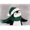 Santa's Workshop Gray & Green Penguin Bath Rug
