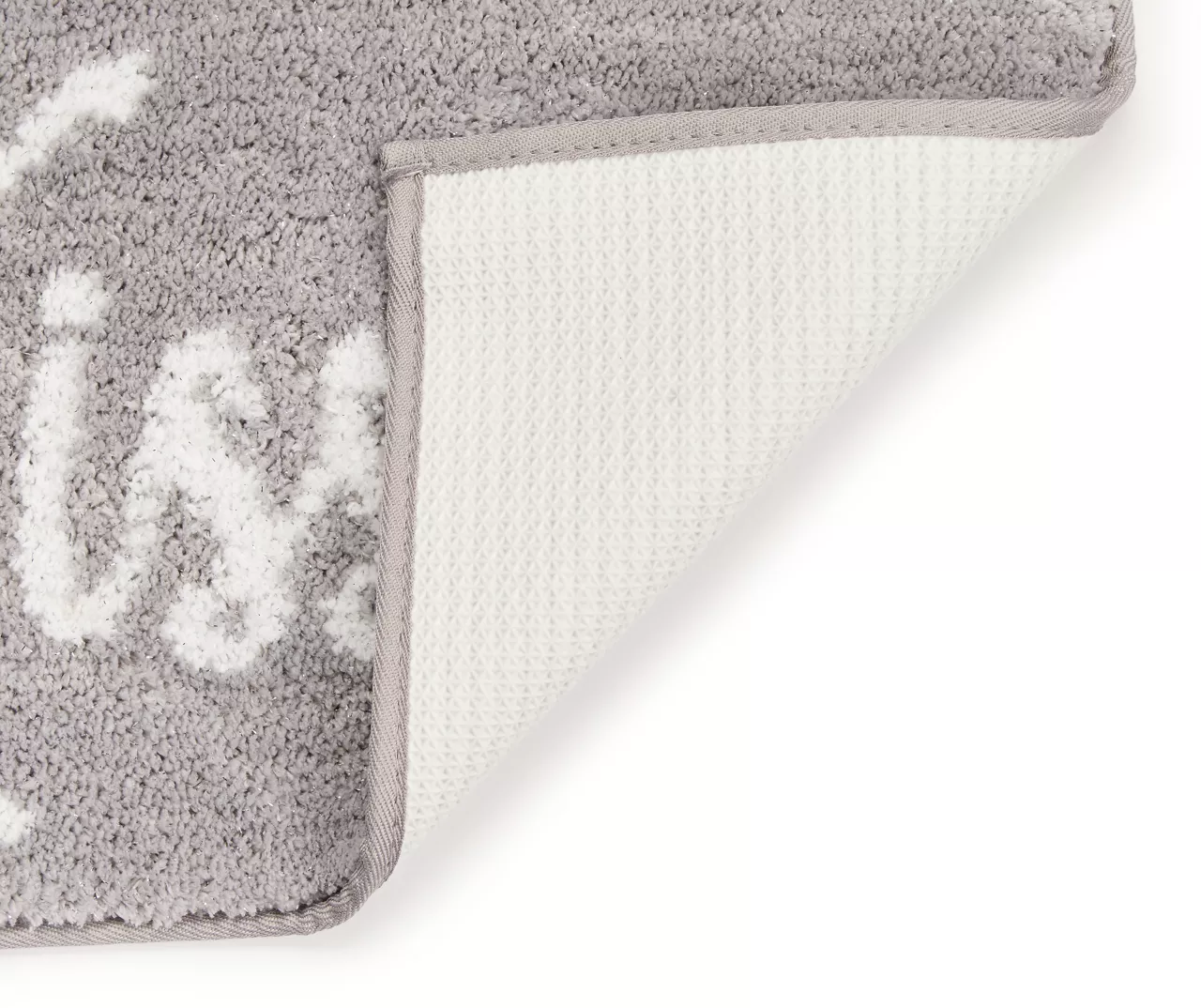 Frosted Forest "Snowflake Kisses" Gray Bath Rug 2 Frosted Forest "Snowflake Kisses" Gray Bath Rug - Image 2