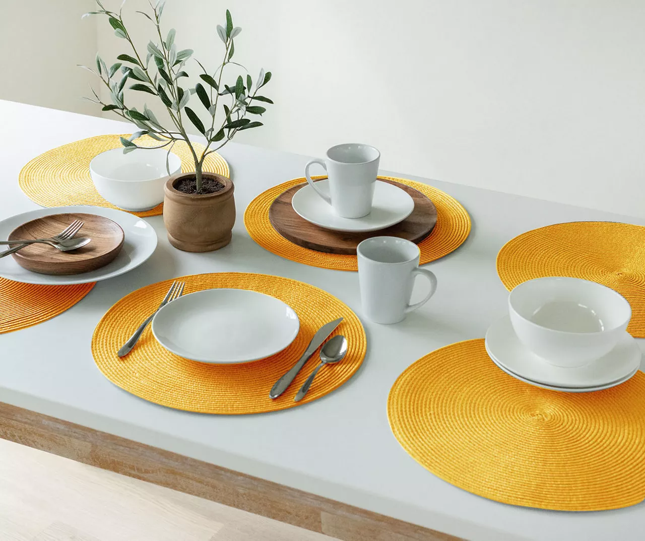 Weave-Texture Round Placemats, 6-Pack 6 Weave-Texture Round Placemats, 6-Pack - Image 6
