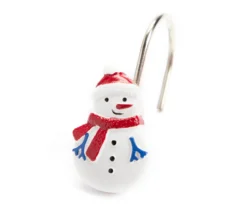 Santa's Workshop White Snowman 13-Piece Shower Curtain Set -Cuisinart Store 810620027 A8 2