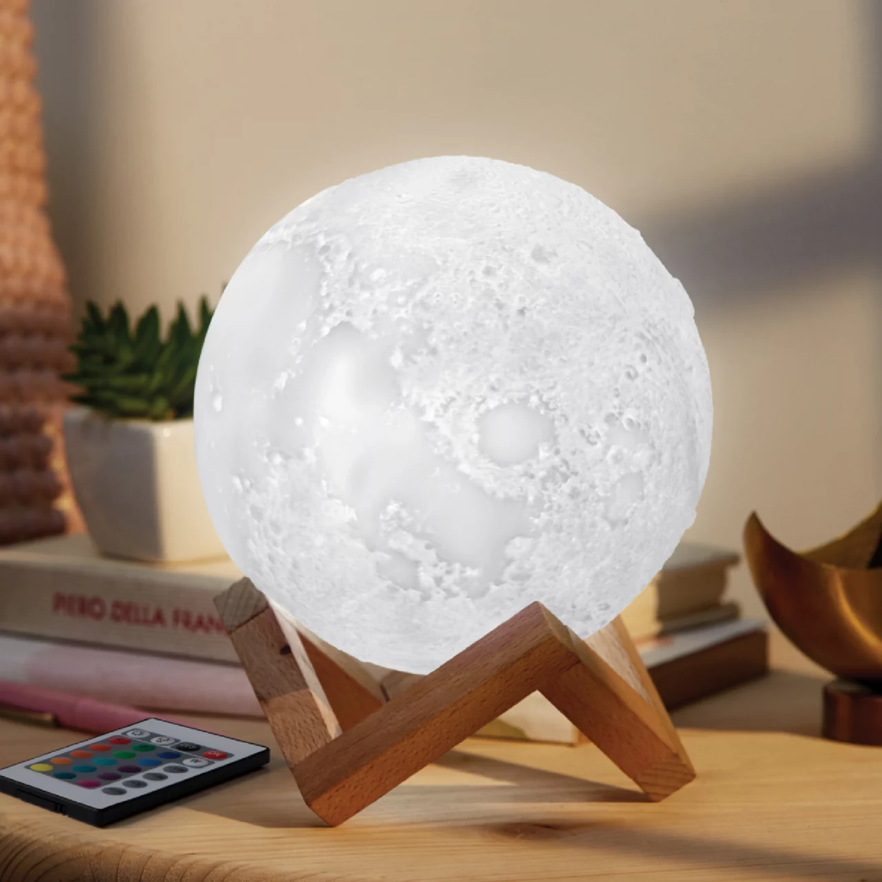 Glow-Up RGB LED Moon Lamp With Remote 1 Glow-Up RGB LED Moon Lamp With Remote