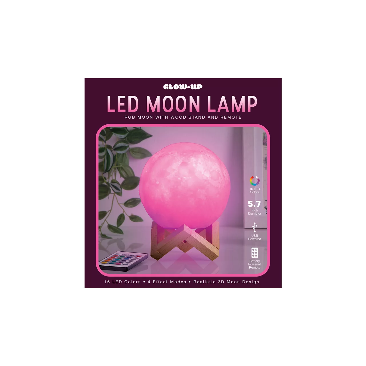 Glow-Up RGB LED Moon Lamp With Remote 4 Glow-Up RGB LED Moon Lamp With Remote - Image 4