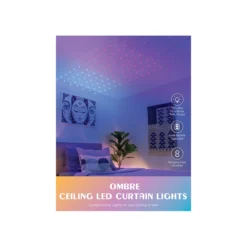 Ceiling LED Curtain Light Set, (3.5' X 6')