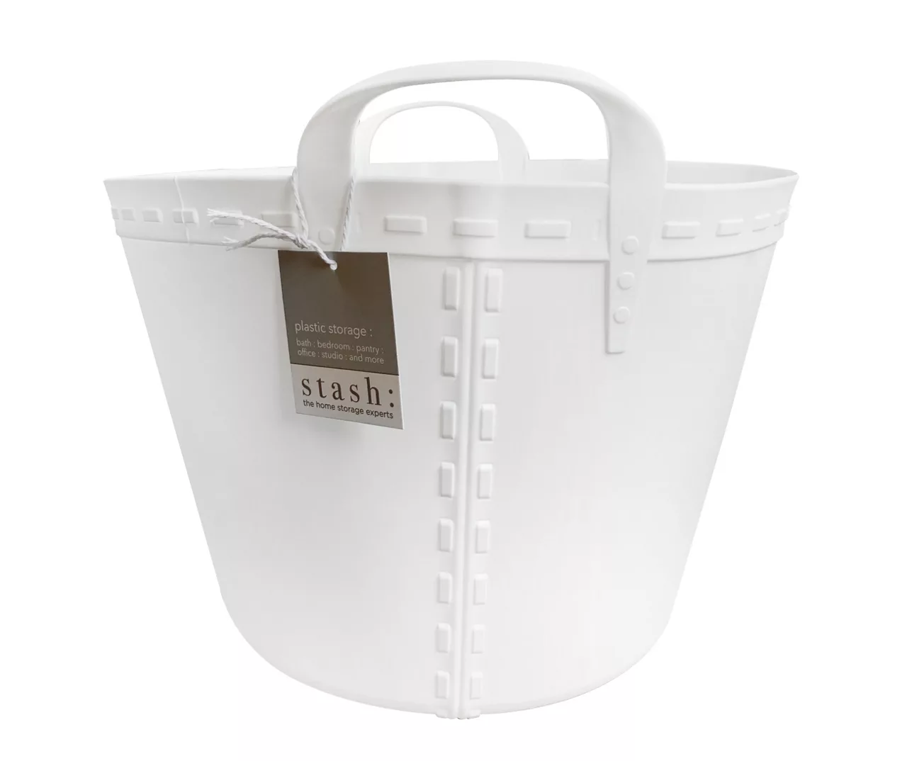 Stash White Round Plastic Storage Basket 1 Stash White Round Plastic Storage Basket
