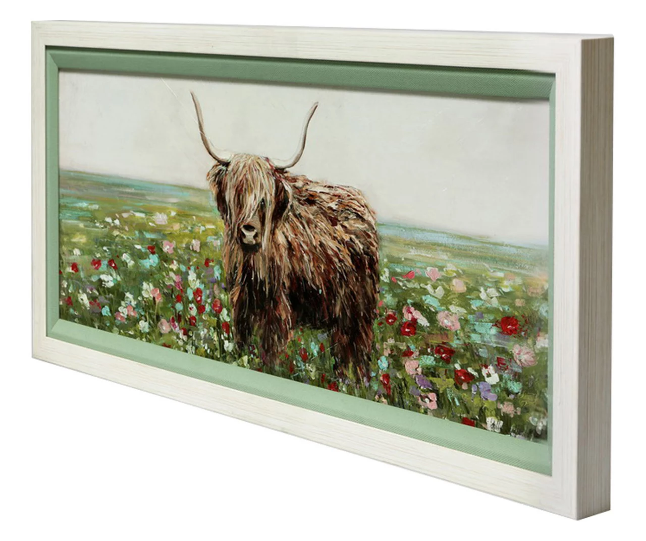 Highland Cow In Field Framed Art Canvas, (10" X 22") 2 Highland Cow In Field Framed Art Canvas, (10" X 22") - Image 2