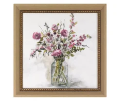 Lavender Bouquet Framed Art Canvas, (16" X 16")