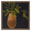 Bamboo Leaves In Vase Art Canvas, (17" X 17")