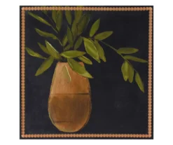 Bamboo Leaves In Vase Art Canvas, (17" X 17")