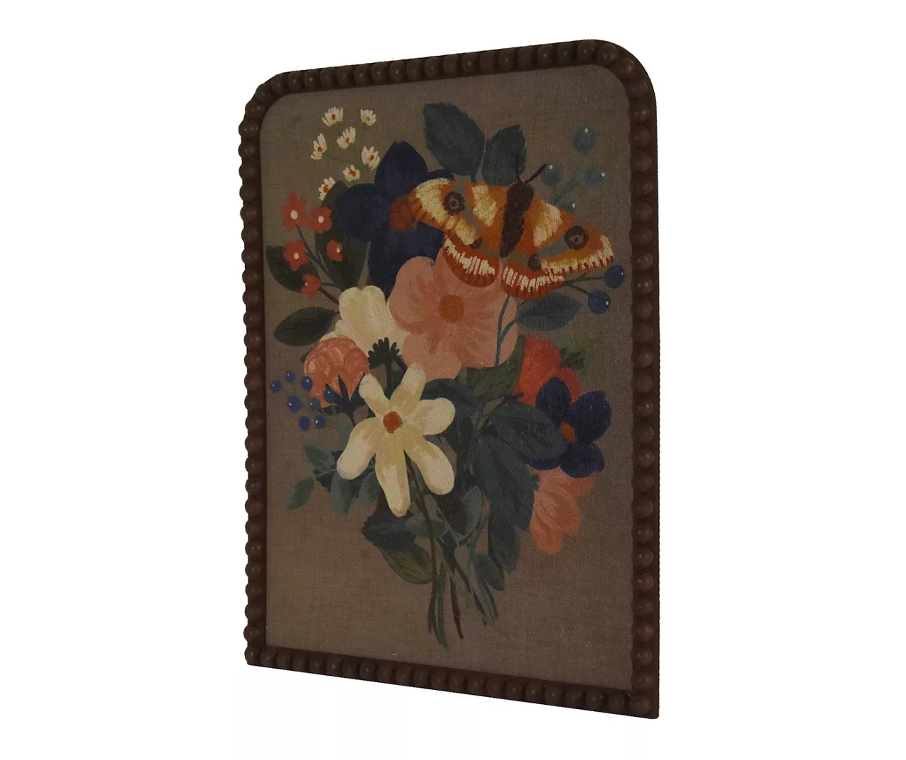 Butterfly & Floral Beaded Framed Art, (16.8" X 21") 2 Butterfly & Floral Beaded Framed Art, (16.8" X 21") - Image 2