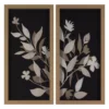 Midnight Flower Silhouette 2-Piece Framed Canvas Art Set