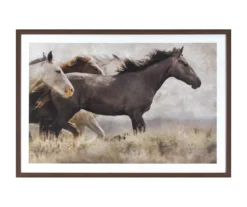 Horses In The Field Framed Art, (22" X 32")