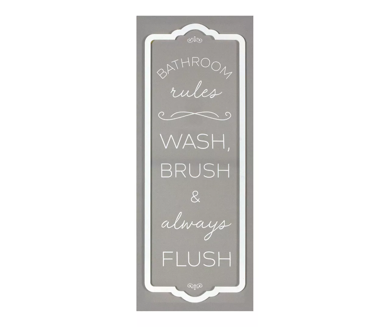 "Bathroom Rules" Gray Art Canvas, (8" X 20") 1 "Bathroom Rules" Gray Art Canvas, (8" X 20")