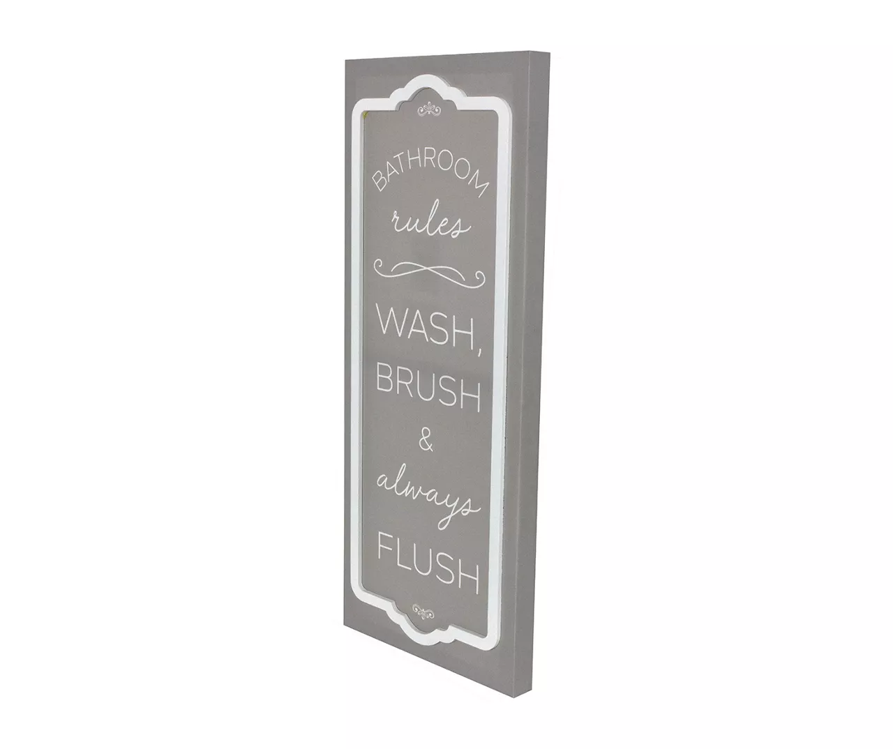 "Bathroom Rules" Gray Art Canvas, (8" X 20") 2 "Bathroom Rules" Gray Art Canvas, (8" X 20") - Image 2