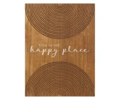 "Our Happy Place" Carve Circle Wall Decor