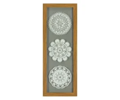 Silkscreen Doilies Framed Glass Wall Decor
