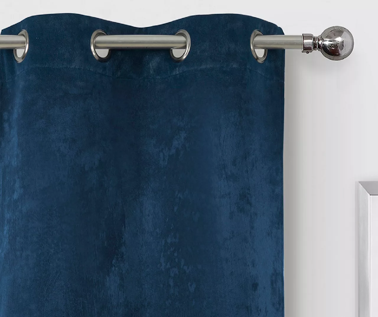 Navy Velvet Abstract Blackout Grommet Curtain Panel Pair, (84") 2 Navy Velvet Abstract Blackout Grommet Curtain Panel Pair, (84") - Image 2