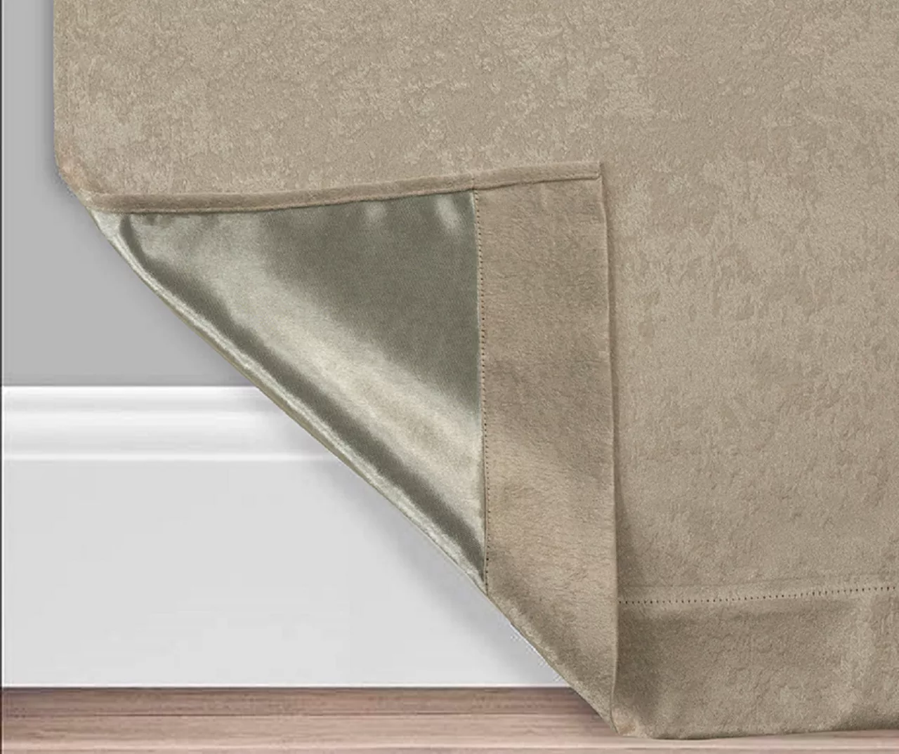 Taupe Velvet Abstract Blackout Grommet Curtain Panel Pair, (84") 4 Taupe Velvet Abstract Blackout Grommet Curtain Panel Pair, (84") - Image 4